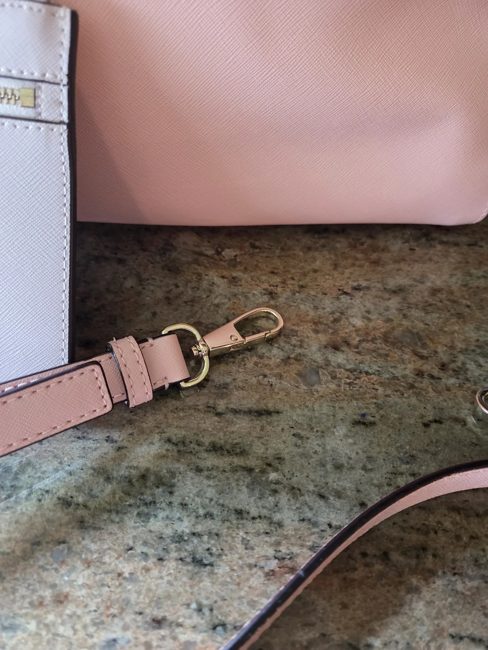 kate spade Pink Saffiano Satchel with Wristlet